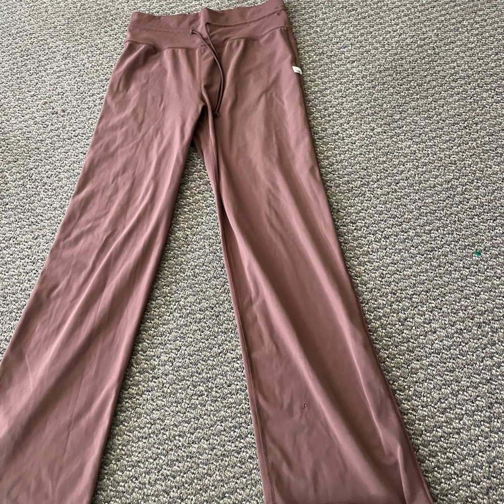 Vuori Women's Wide Leg Pants in dark pink